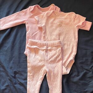 Pink Baby Onesie and Pants Set